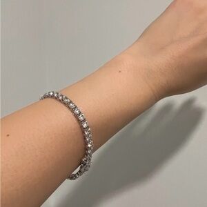 NEW Diamonique Elegant Silver Tennis Bracelet